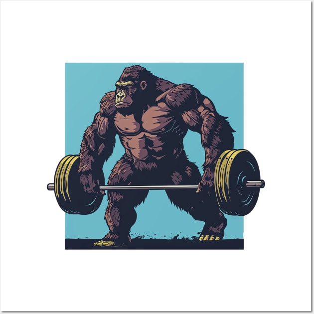 gorilla at gym Wall Art by dorapeterx